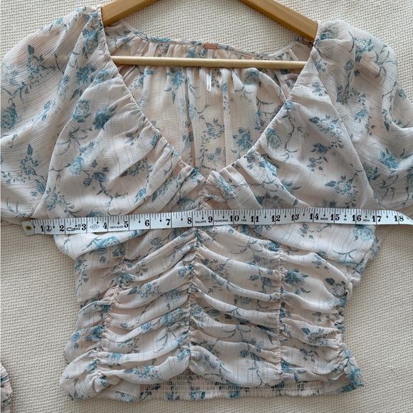 Free People Final Rose Floral Ruched Corset Top | Romantic Cottagecore Boho - Picture 10 of 11